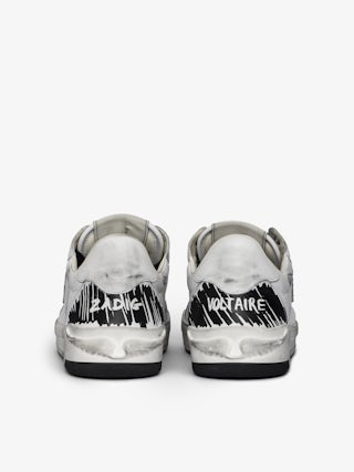 Basses Fly Wings Sneakers - Low-top sneakers in worn-effect leather with embossed wings.