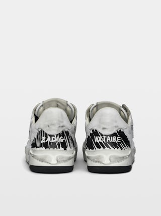 Sneakers Basses Fly Wings - Niedrige Sneakers aus Leder mit Used-Effekt und geprägten Flügeln.