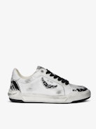 Basses Fly Wings Sneakers - Low-top sneakers in worn-effect leather with embossed wings.