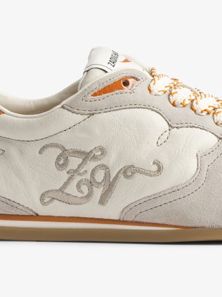 ZV Vintage Dance Sneakers - Low-top crinkled-effect leather sneakers with western cutouts.