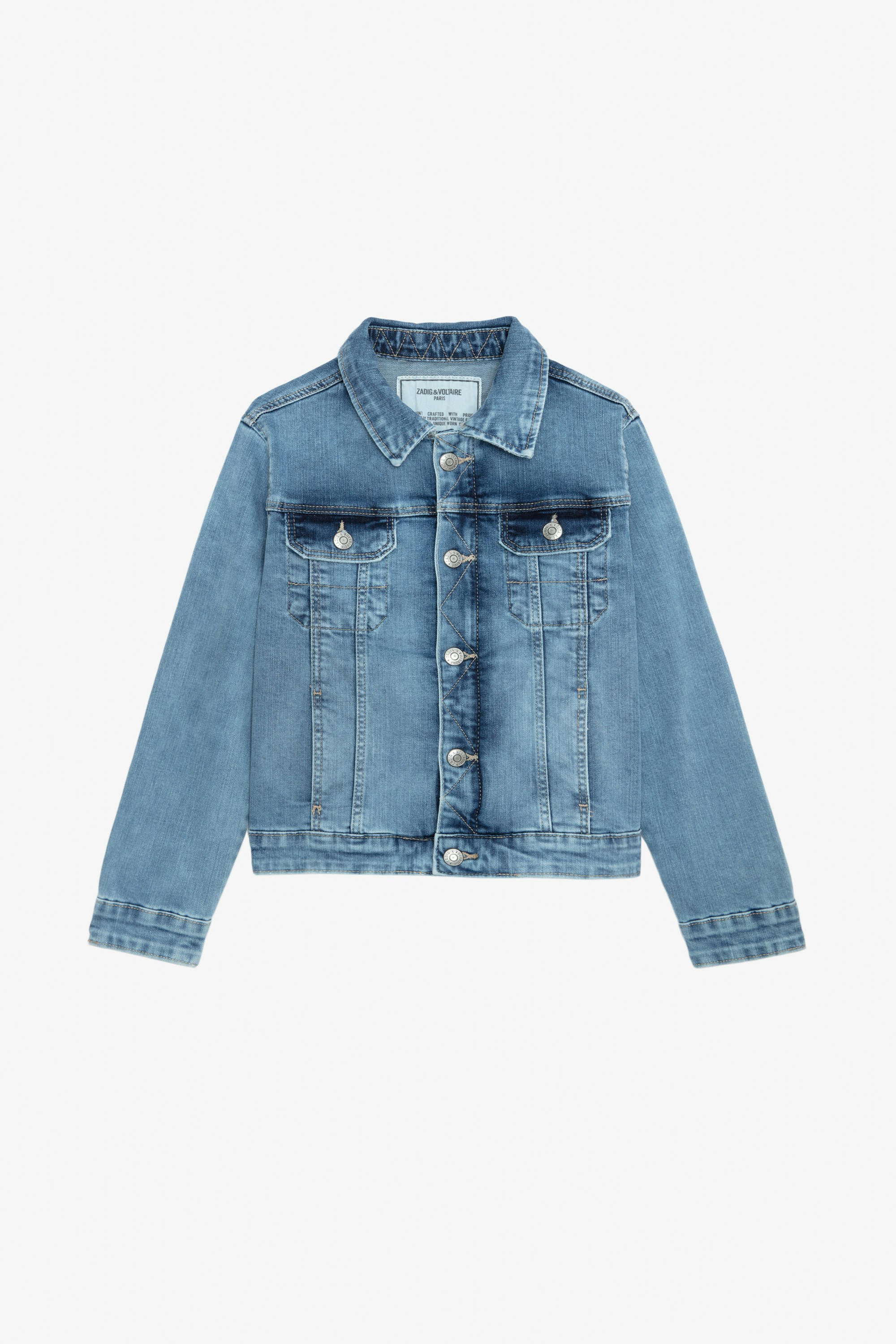 Boys' Noah Jacket - Boys' denim jacket with skull print on back.