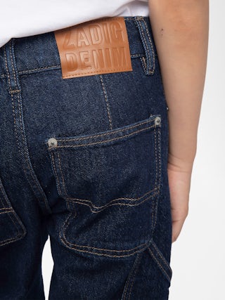 Theo Boy's Jeans - Wide-leg jeans with contrasting topstitching.