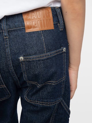 Theo Boy's Jeans - Wide-leg jeans with contrasting topstitching.