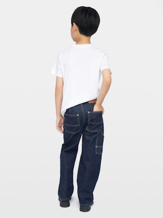 Theo Boy's Jeans - Wide-leg jeans with contrasting topstitching.