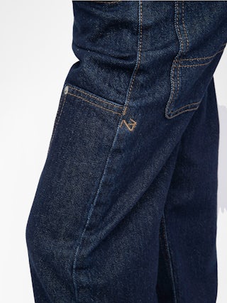 Theo Boy's Jeans - Wide-leg jeans with contrasting topstitching.