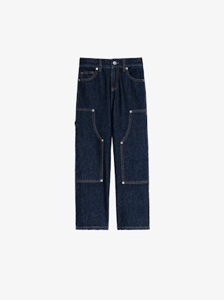 Theo Boy's Jeans - Wide-leg jeans with contrasting topstitching.