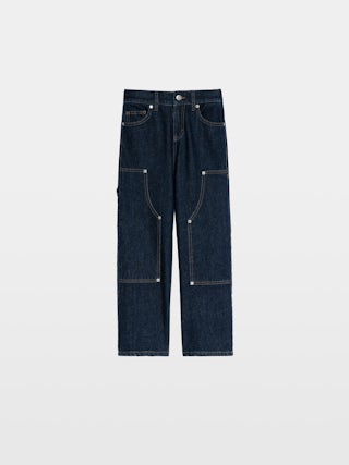 Theo Boy's Jeans - Wide-leg jeans with contrasting topstitching.