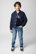 Charlie Boys’ Jacket - Boys’ plain navy blue reversible jacket with camouflage print and ZV embroidery.