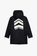 Dylan Boys’ Waxed Raincoat - Boys’ black water-repellent hooded waxed raincoat with lining and arrow motifs on the back.