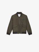 Benet Boys’ Bomber - Boys’ khaki recycled polyester bomber with badge.
