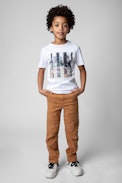 Kinderhose Theo - Kinderhose aus cognacfarbener Baumwolle