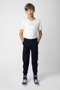 Nick Boys’ Pants - Boys’ navy blue knit jogging bottoms.