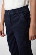 Nick Boys’ Pants - Boys’ navy blue knit jogging bottoms.