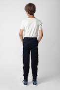 Nick Boys’ Pants - Boys’ navy blue knit jogging bottoms.
