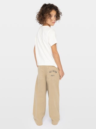 Trousers Theover Boy - Wide-leg trousers with thigh patches and front pockets with stitching detail. Printed logo on the back pocket. Adjustable waistband up to age 10.