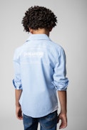 Camicia Rea Junior  - Camicia in cotone celeste a maniche lunghe - Junior