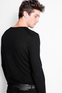Herrenpullover Monastir  - Pullover aus Merinowolle mit Henley-Ausschnitt