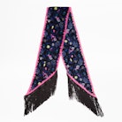 Silky Fringes Tattoo Pirate Scarf - Women’s silk foulard