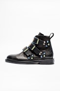 Laureen Metal Boots - Women’s black leather ankle boots