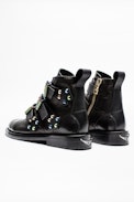 Laureen Metal Boots - Women’s black leather ankle boots