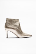 Virgo Gold Boots - Women’s gold leather ankle boots
