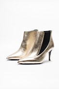 Virgo Gold Boots - Women’s gold leather ankle boots