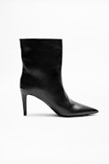 Bottines Virgo High Show - Bottines noires femme en cuir