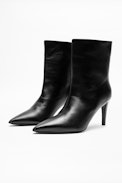 Bottines Virgo High Show - Bottines noires femme en cuir