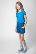 Nicole Kids' Shorts - Kids' shorts in blue leopard-print crêpe
