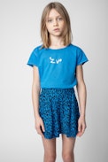 Nicole Kids' Shorts - Kids' shorts in blue leopard-print crêpe