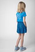 Nicole Kids' Shorts - Kids' shorts in blue leopard-print crêpe