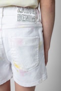 Carol Kids' Shorts - Kids' shorts in printed white cotton