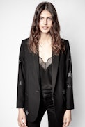 Viva Bis Star Jacket - Women’s black jacket with diamanté motif
