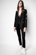 Viva Bis Star Jacket - Women’s black jacket with diamanté motif