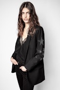Viva Bis Star Jacket - Women’s black jacket with diamanté motif