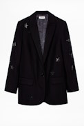 Viva Bis Star Jacket - Women’s black jacket with diamanté motif