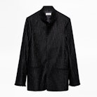 Volly Stripes Franges Jacket - Women’s black jacket with lurex stripes