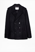 Max Coat - Men’s black pea jacket.