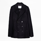 Max Coat - Men’s black pea jacket.