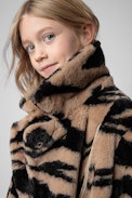 Madeleine Children’s Coat - Children’s leopard-print coat with revered collar and button fastening