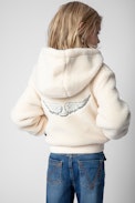 Charlie Children’s Jacket - Children’s cream long-sleeve zip-up hoodie jacket