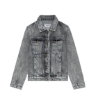 Kioky Kids' Jacket - Kids’ grey cotton denim jacket with embroidery on the back