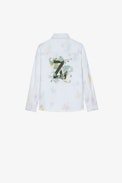 Giacca Bonnie Junior - Giacca in cotone bianco con stampa tie&dye e firma ZV sul retro - Junior