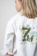 Giacca Bonnie Junior - Giacca in cotone bianco con stampa tie&dye e firma ZV sul retro - Junior