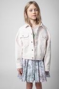 Giacca Jess Junior - Giacca in twill di cotone rosa con ali ricamate sul retro - Junior