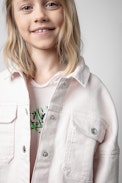 Giacca Jess Junior - Giacca in twill di cotone rosa con ali ricamate sul retro - Junior