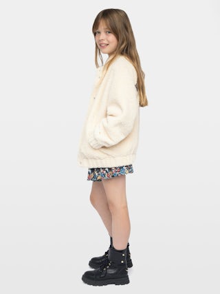 Maddy Girl's Jacket - Round neck jacket with elastic cuffs and hem, piped pocket, felt logo and embroidery on the back.