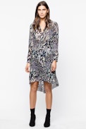 Robe Soie Roumy Lurex - Robe bleu marine femme