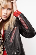 Liya Patch Coat - Women’s black leather blouson
