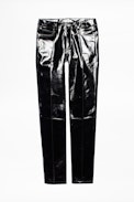 Pantalon Peko - Pantalon femme en cuir vinyle